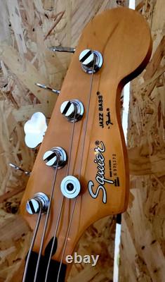 Squier Jazz Bass Black Made In Korea 1989 Silver Label Fender Gig Bag