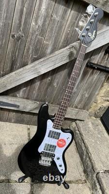 Squier Paranormal Rascal Bass HH, Metallic Black, Poplar Body, Laurel fboard