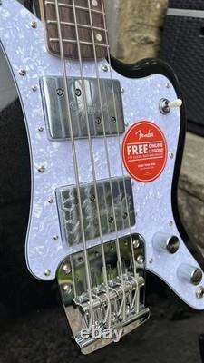 Squier Paranormal Rascal Bass HH, Metallic Black, Poplar Body, Laurel fboard