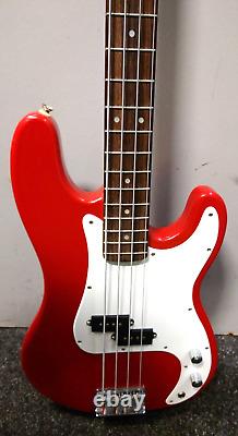 Squier Precision Bass By Fender Red Electric Bass Made In Korea Early 90s