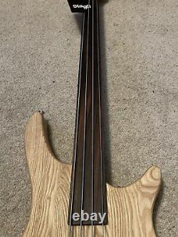 Stagg Fusion SBF-40 NAT FL Fretless Bass Natural Ash Body Rosewood Board New