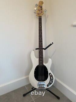 Sterling by Music Man S. U. B. Sting Ray in White with Case And Stand