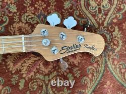 Sterling by Musicman Stingray RAY 34 In Daphne Blue with Roasted Maple Neck