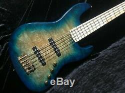Swing Jazz 5V Blue Burst 5 Strings Electric Bass Guitar