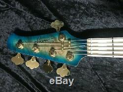 Swing Jazz 5 String Blue Burst Electric Bass Guitar