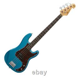 Sx 3/4 Size Electric Bass Precision Style In Blue Free Gig Bag & Delivery