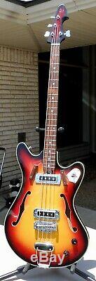 Teisco EP-200B 2 Pickup Bass Guitar RARE! Semi Hollow Good Condition 1967