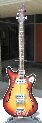 Teisco EP-200B 2 Pickup Bass Guitar RARE! Semi Hollow Good Condition 1967