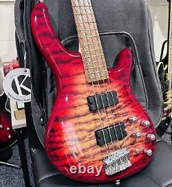 UNPLAYED? Cort Action DLX Plus Active Bass Cherry Red Sunburst With Gig Bag