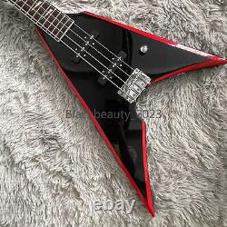 Unbranded 4 String Swallow Tail V Shape Electric Bass Guitar Rosewood Fretboard