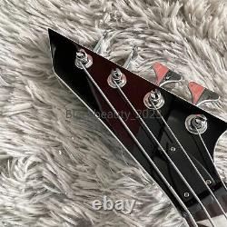 Unbranded 4 String Swallow Tail V Shape Electric Bass Guitar Rosewood Fretboard