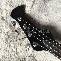 Unbranded Black Special Shape Electric Bass Guitar 4 String Solid Basswood Body