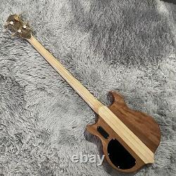 Unbranded Tree Burl Top Electric Bass Guitar 4 String Ebony Fretboard Maple Neck