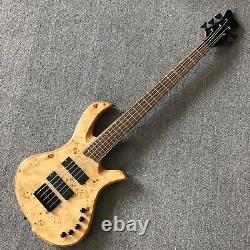 Unbranded Tree Burl Top Electric Bass Guitar 5 String Rosewood Fretboard