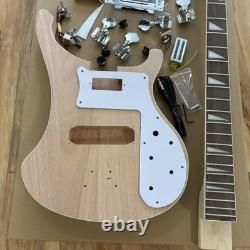 Unfinished DIY Electric Bass Guitar Kit Rosewood Fretboard Chrome Hardware