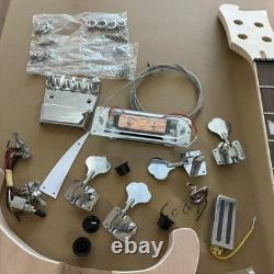 Unfinished DIY Electric Bass Guitar Kit Rosewood Fretboard Chrome Hardware