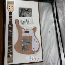 Unfinished DIY Electric Bass Guitar Kit Rosewood Fretboard Chrome Hardware