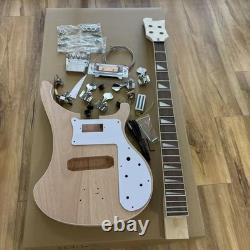 Unfinished DIY Electric Bass Guitar Kit Rosewood Fretboard Chrome Hardware