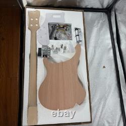 Unfinished DIY Electric Bass Guitar Kit Rosewood Fretboard Chrome Hardware