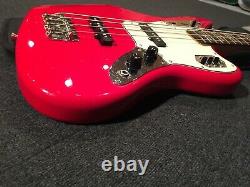 Used Fender Japan JAB-EQ RED MIJ Jaguar Bass Great Playing Condition WithOGB