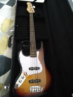 Used Rocket music Sunburst electric bass guitar left handed for beginner's