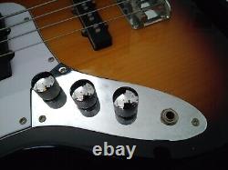 Used Rocket music Sunburst electric bass guitar left handed for beginner's