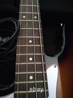 Used Rocket music Sunburst electric bass guitar left handed for beginner's