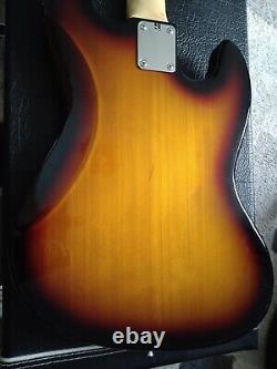 Used Rocket music Sunburst electric bass guitar left handed for beginner's