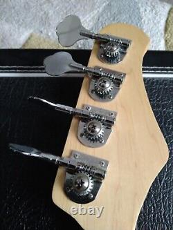 Used Rocket music Sunburst electric bass guitar left handed for beginner's