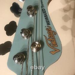 VINTAGE BASS GUITAR VJ74 (HALF PRICE JAZZ/ROCK) L/blue