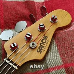 VTG 80s Sanox P Precision Style Factory Fretless Unlined Bass Sunburst Japan