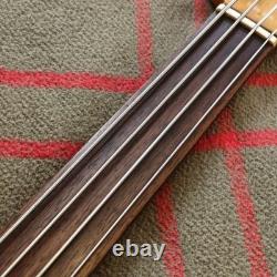 VTG 80s Sanox P Precision Style Factory Fretless Unlined Bass Sunburst Japan