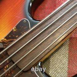 VTG 80s Sanox P Precision Style Factory Fretless Unlined Bass Sunburst Japan