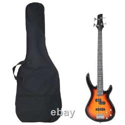 VidaXL Electric Bass Guitar for Beginner with Bag Brown and Black 4/4 46