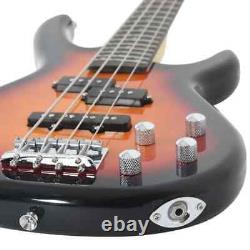 VidaXL Electric Bass Guitar for Beginner with Bag Brown and Black 4/4 46
