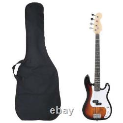 VidaXL Electric Bass Guitar for Beginner with Bag Brown and White 4/4 46