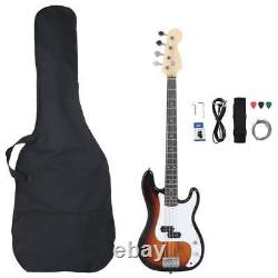 VidaXL Electric Bass Guitar for Beginner with Bag Brown and White 4/4 46