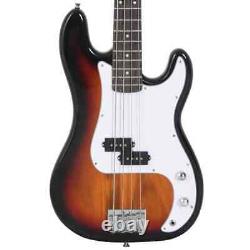 VidaXL Electric Bass Guitar for Beginner with Bag Brown and White 4/4 46