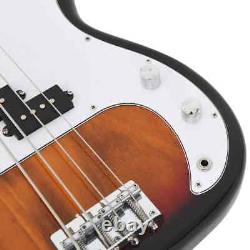 VidaXL Electric Bass Guitar for Beginner with Bag Brown and White 4/4 46