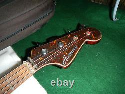 Vintage 1960's Harmony H-27 Bass Guitar 2 DeArmond PU's Hagstrom Neck Custom EX
