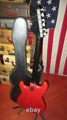 Vintage 1964 Hagstrom I Double Pickup Electric Guitar Red Original Case Cool Red