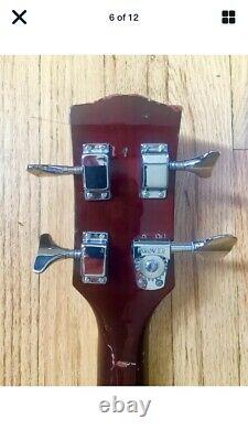 Vintage 1970s Japanese Electra 495B Bass Guitar, SG Style EB-3 Copy, No Case