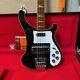 Vintage 1974 Rickenbacker 4001 Jetglo Black Electric Bass Guitar With Hard Case