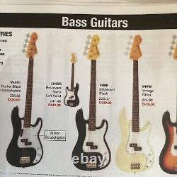 Vintage Bass Guitar V4 Bk Black Precise