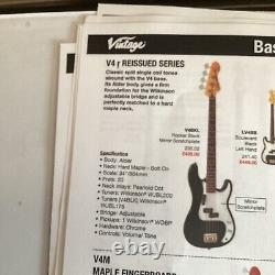 Vintage Bass Guitar V4 Bk Black Precise