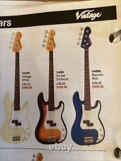 Vintage Bass Guitar V4 Sb Sunburst Precise