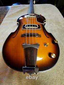 Vintage Conrad Violin Bass Very Clean Scroll Look Headstock Updated Controls