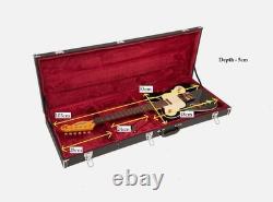 Vintage Electric Bass Guitar Hard Shell Wood Case Black Joe Doe