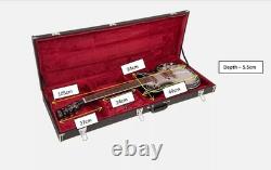 Vintage Electric Bass Guitar Hard Shell Wood Case Black Joe Doe