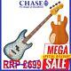 Vintage Electric Bass Guitar Jdv40 Joe Doe'lutetia' In Blueburst With Case